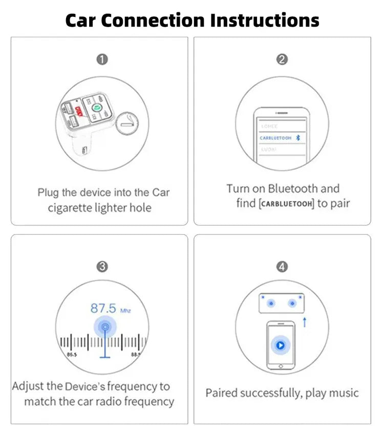 MP3 Voiture Écran + USB-C
