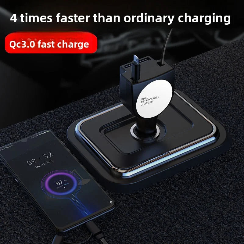Chargeur Voiture 4-en-1 60W Rétractable